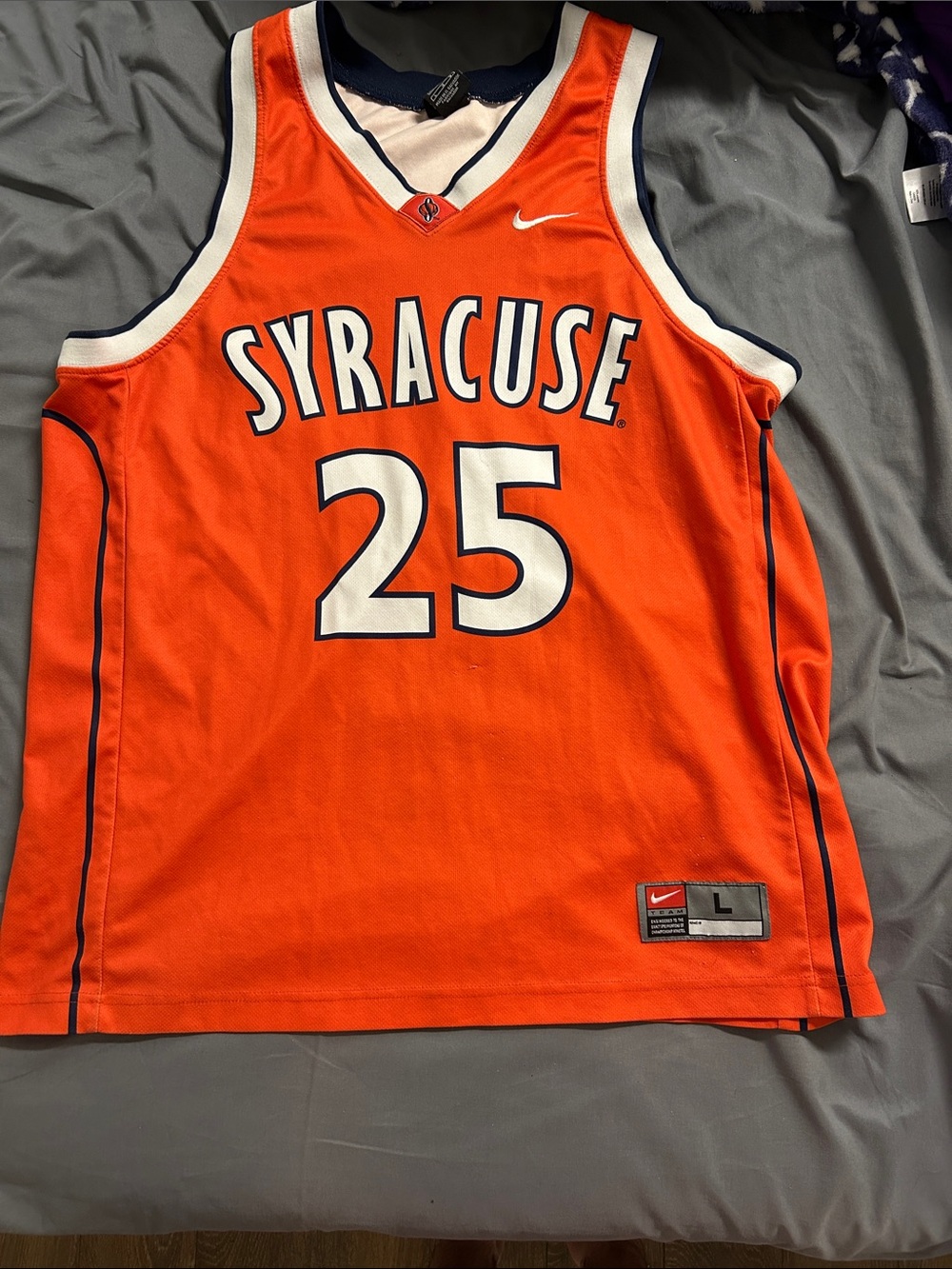 Nike Syracuse #25 Orange Basketball Jersey with White Accents
